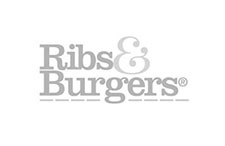 Ribs and burgers greyscale logo