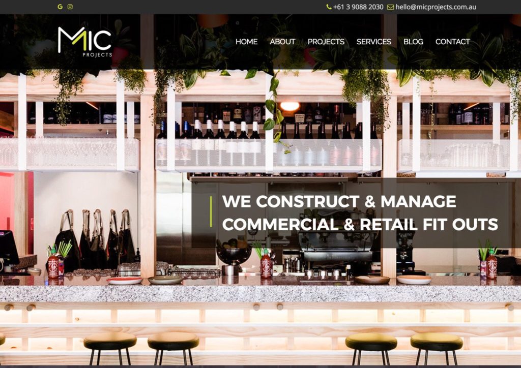 MIC Projects Homepage Design