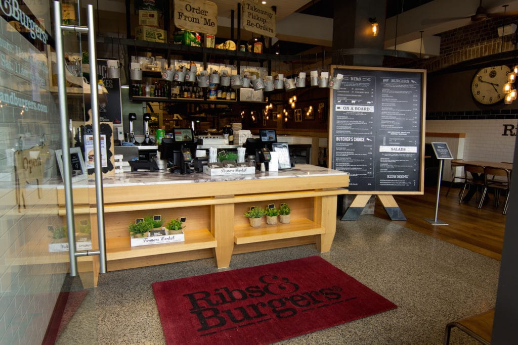 Ribs & Burger menu and ordering counter