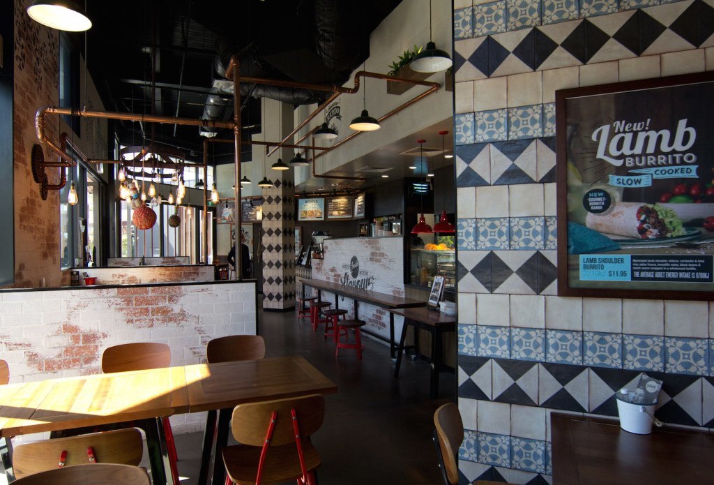 Salsa's Restaurant Interior Tiled wall with photo hanging
