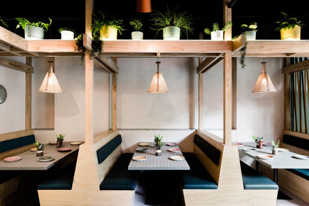 Uncle restaurant seating and indoor plants